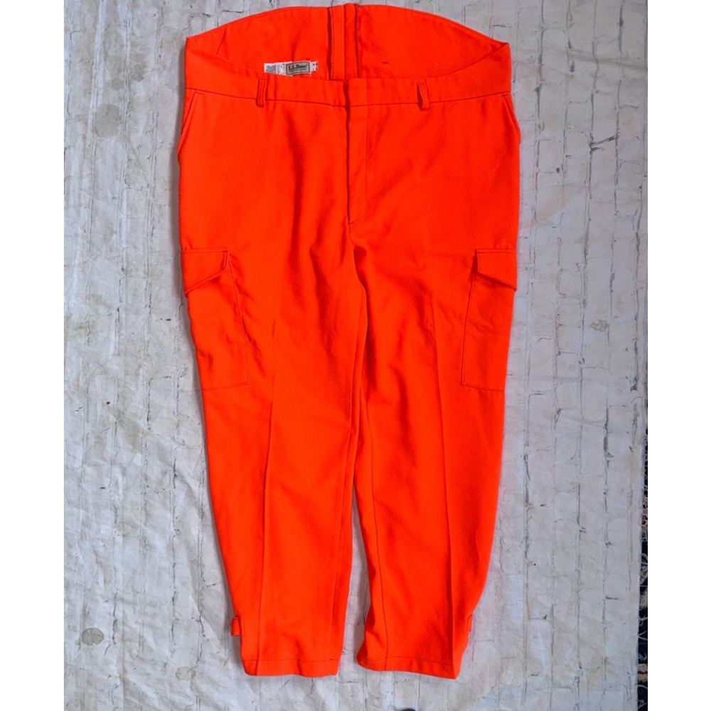 NOS Vintage 1990s Men’s Size 48 x 31 LL Bean Blaze Orange Allagash Flannel Pants